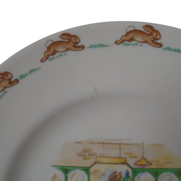 Royal Doulton 1936 Bunnykins 8" plate At The General Post Office Scene  3545 - Picture 6 of 6